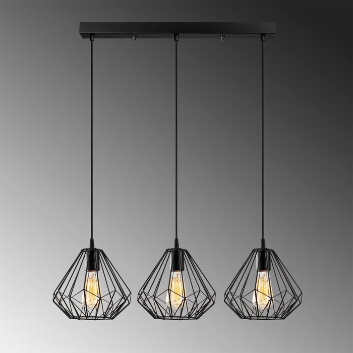 Opviq Diamond - 704-S1 Lámpara de araña negra ajustable